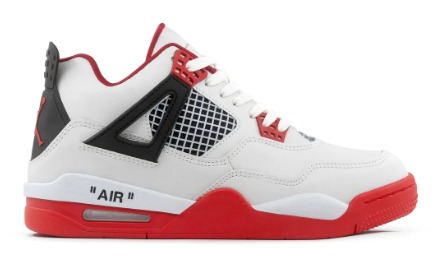 Tenis Retro 4 Blanco Rojo